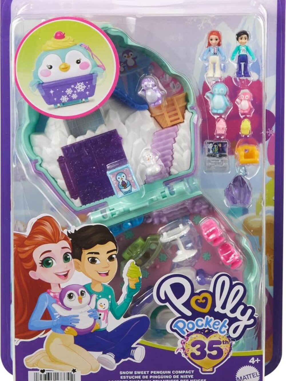 Polly Pocket Snow Sweet Penguin Compact with 13 Accessories